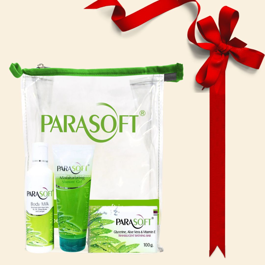 shoprythmindia Dry Skin Care Combo Parasoft Body Milk, Gel & Soap Gift Combo Kit